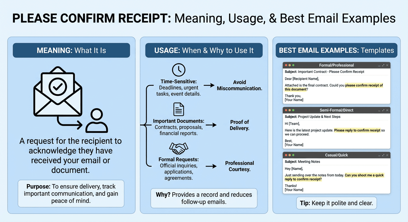 Please Confirm Receipt: Meaning, Usage, and Best Email Examples